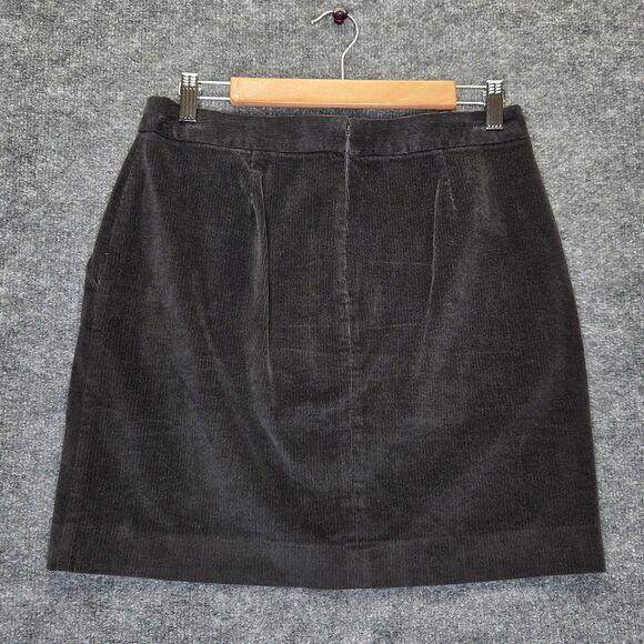 Banana Republic Skirt Womens 6 Gray Corduroy Stretch Button Pockets Zipper Back - Picture 4 of 8